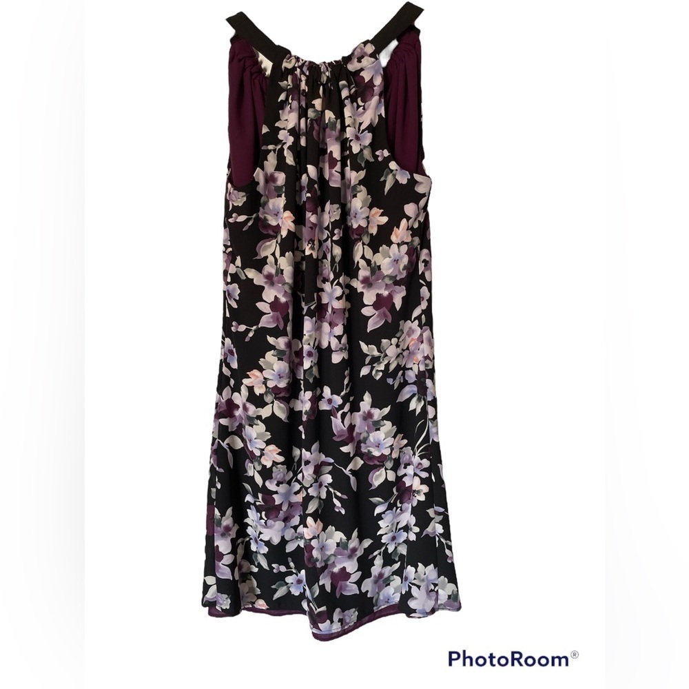 White House Black Market Black and Cool wisteria reversible dress 2P